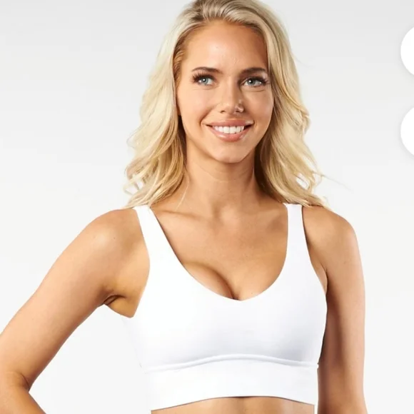 BuffBunny White Strappy Sports Bra - Picture 2 of 6